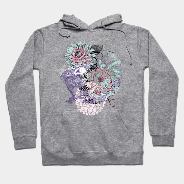 Floral Rabbit Hoodie by annapaff